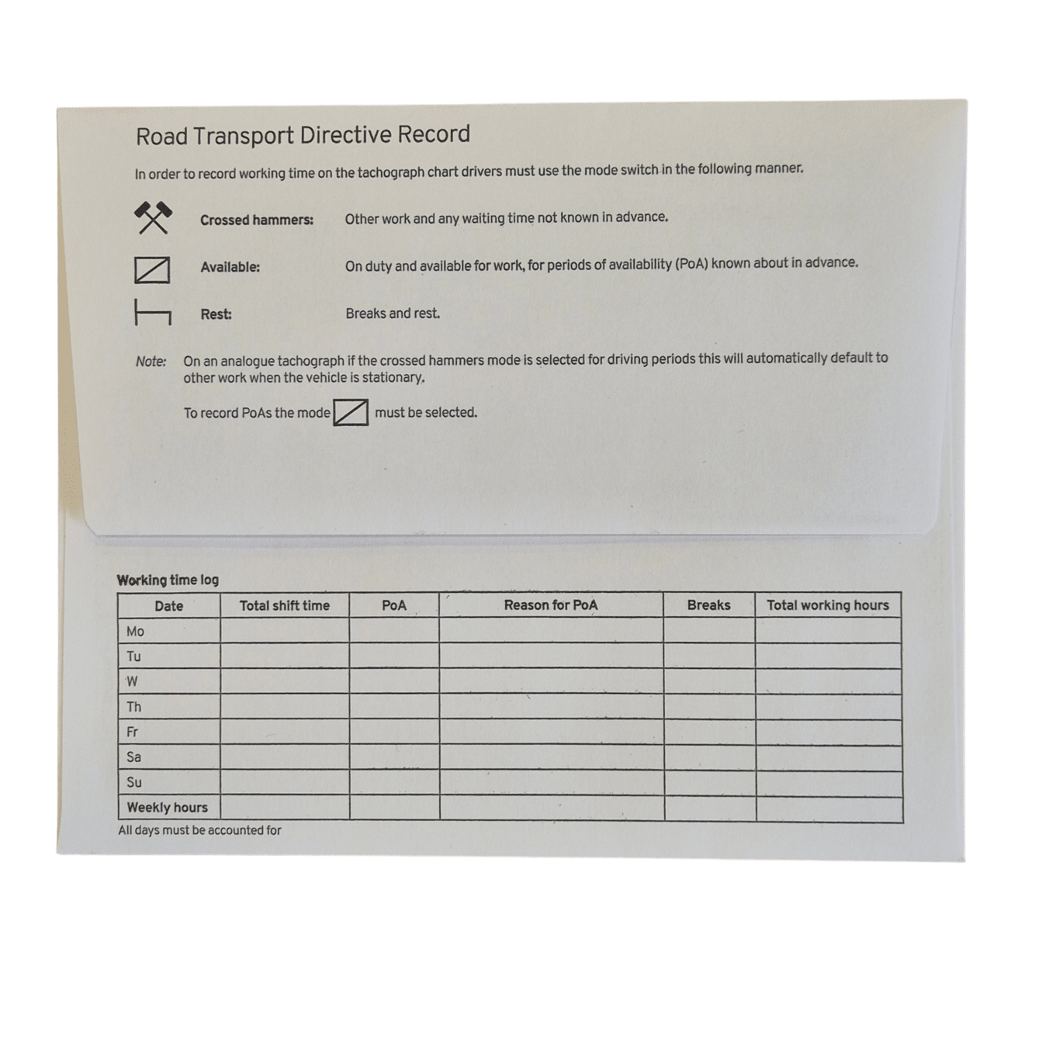 Tachograph Paper Envelopes (x1000) - Image 2