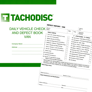 Daily Vehicle Check & Defect Van Book